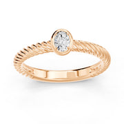 Bague de fiançailles diamant naturel ovale 0.20 carat or rose Octavia